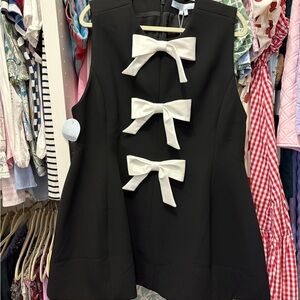 Hill House Black Dress with White Bows